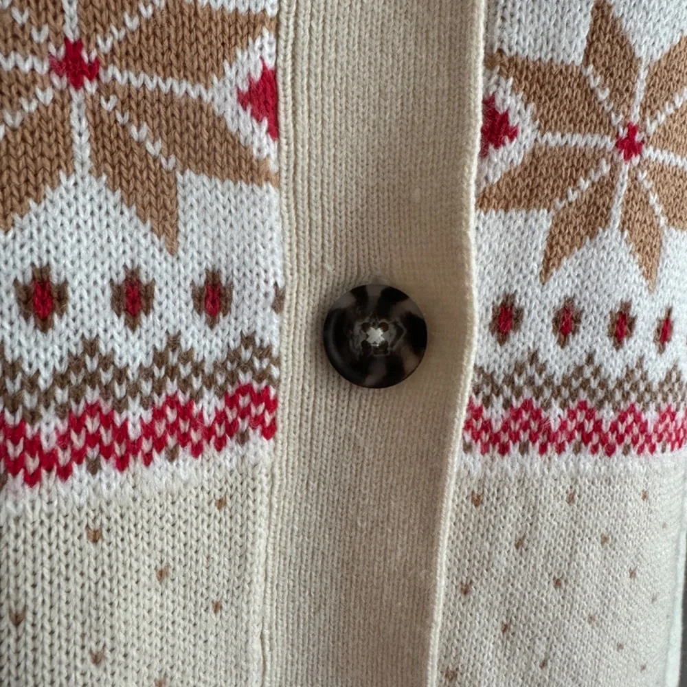 My Style - Cream Women Winter Snowflake Knit Cardigan - Picture 4 of 8
